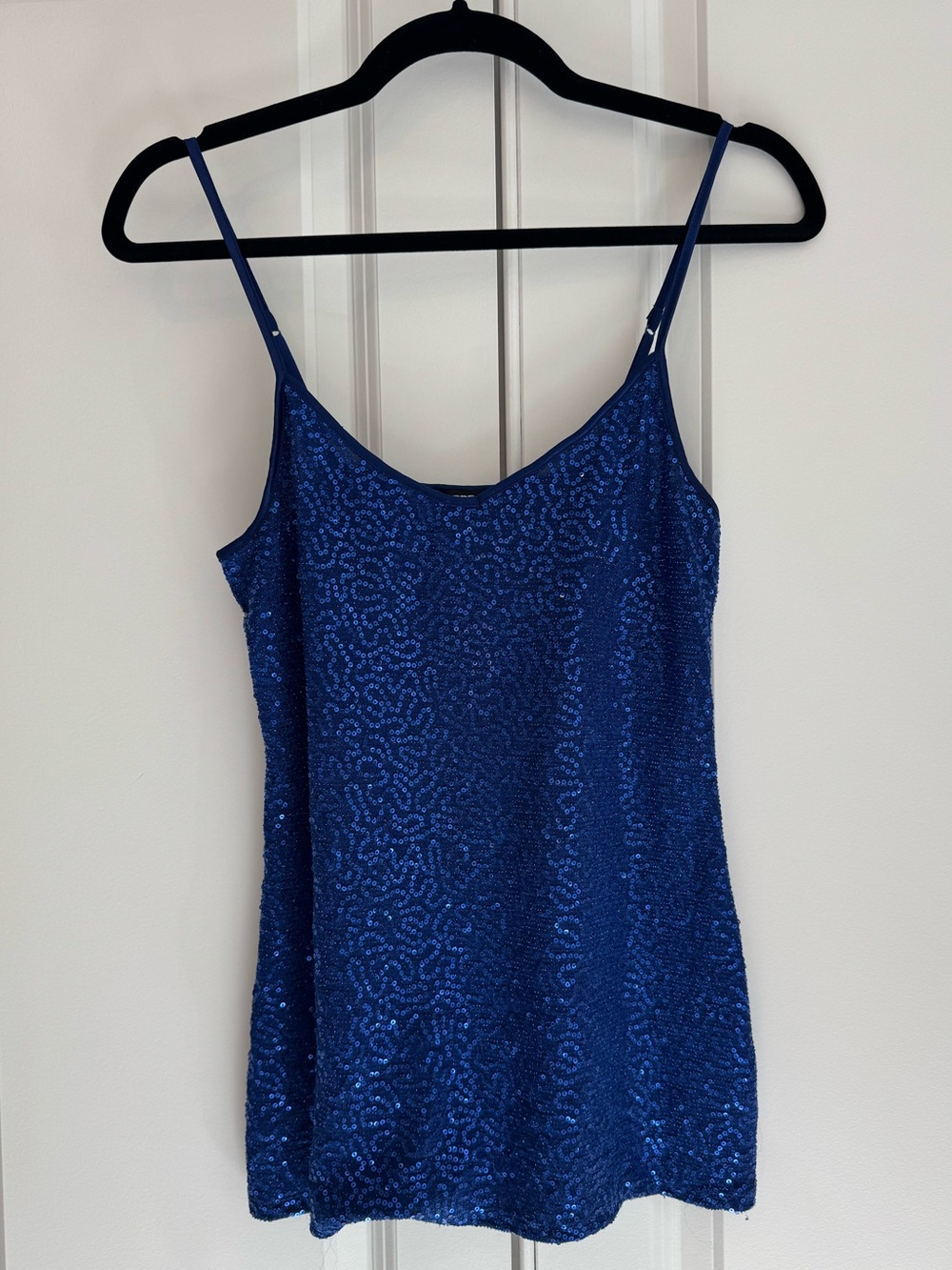 Express | Royal Blue Sequin Spaghetti-Strap Cami